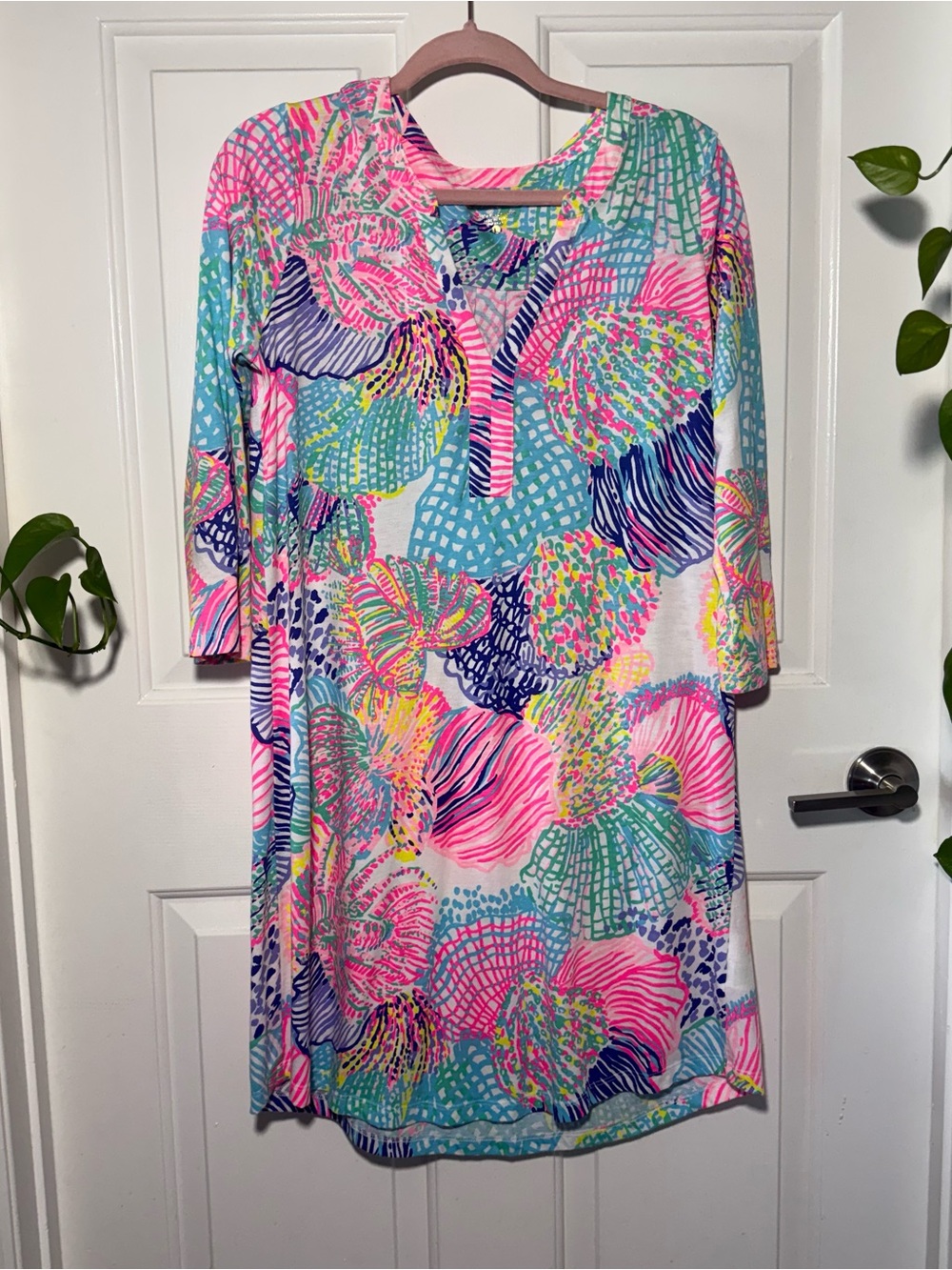 Lilly Pulitzer Large Pink Roar of the Seas Ali Dress